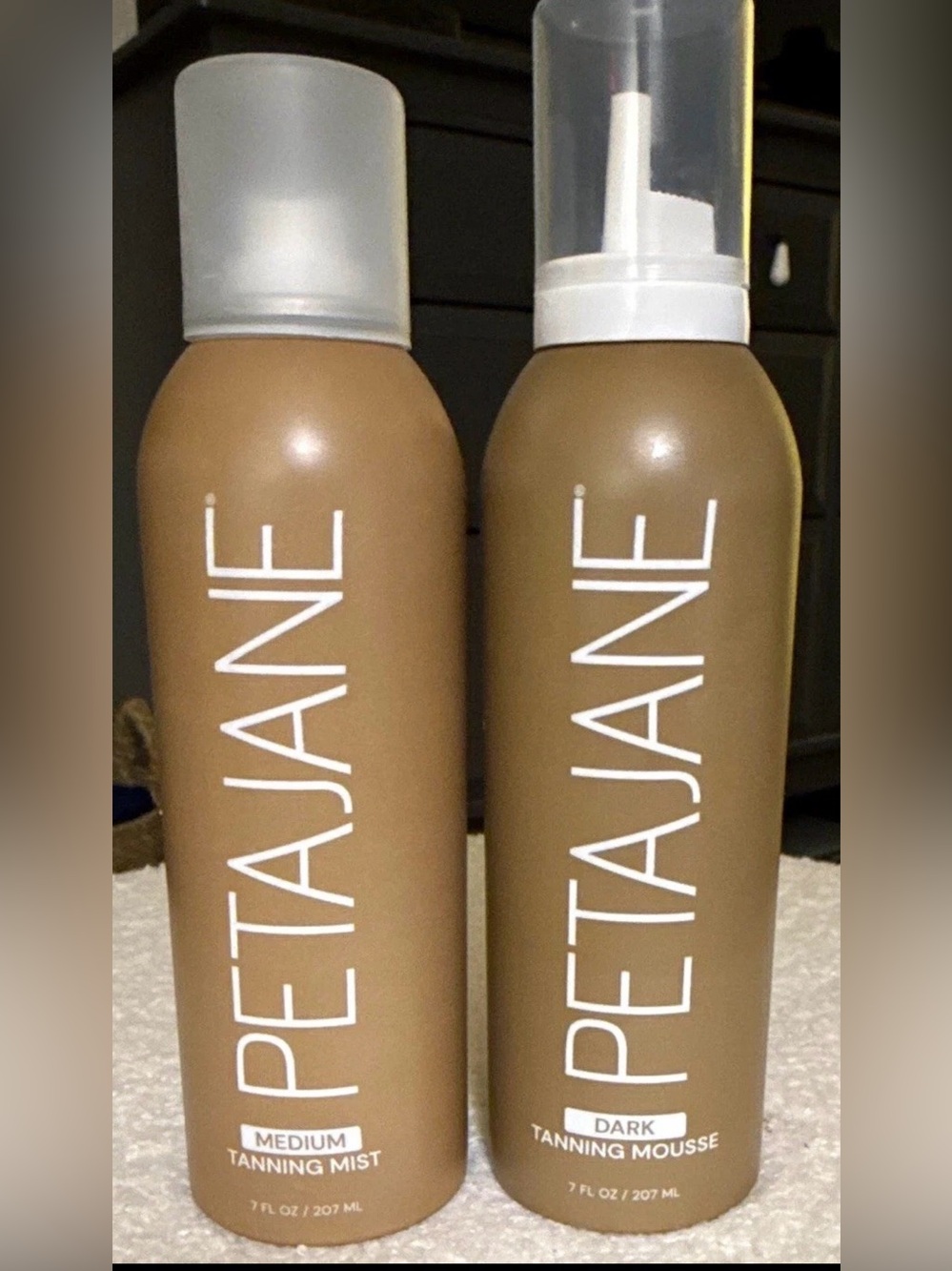 Peta Jane Self-Tanning medium Mist & dark Mousse Set Vegan Cruelty-Free 7 fl NEW